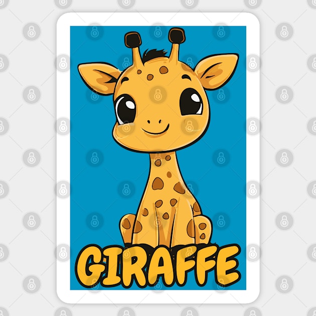 Cute Cartoon Giraffe - Retro Comic Book Sticker by TuncGK
